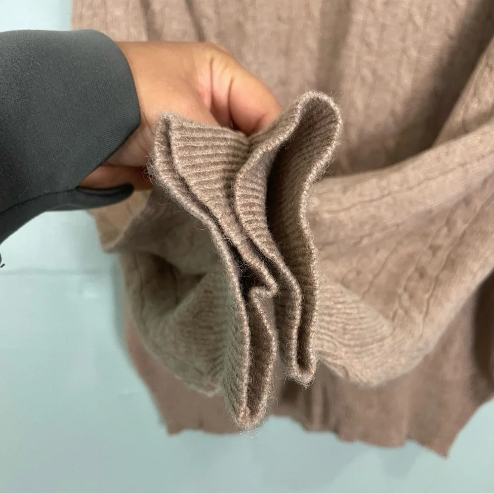 Alexander‎ Julian Colours 100% Cashmere Sweater Pullover Cable Knit Tan Sz XL